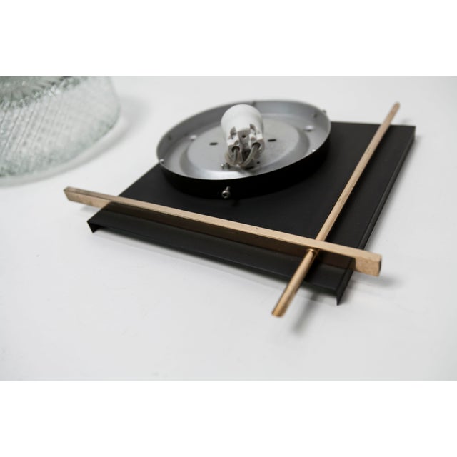 Wall Light in Black Metal, Glass and Golden Brass, 1960 For Sale - Image 10 of 15