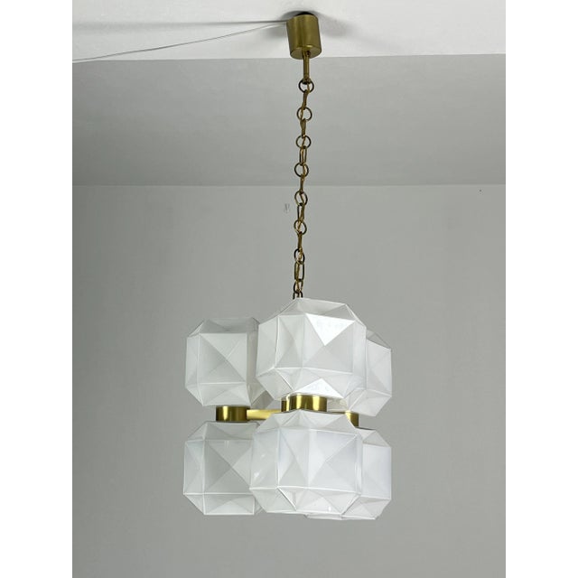 Gold Mid-Century Murano Glass and Gold Metal Chandelier, 1960s For Sale - Image 8 of 13