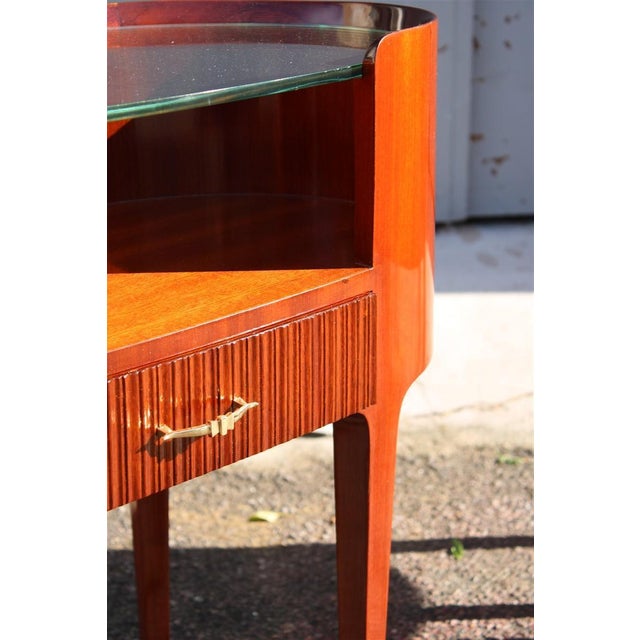 Oval Bedside Tables with Ducrot Glass Tops by Paolo Buffa, 1950, Set of 2 For Sale - Image 12 of 18