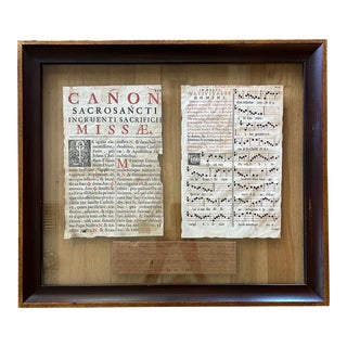 Antique Missal Pages Framed With Documentation For Sale
