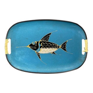 Vintage 1950s Mid-Century Modern Glitter Swordfish Drink Serving Tray For Sale