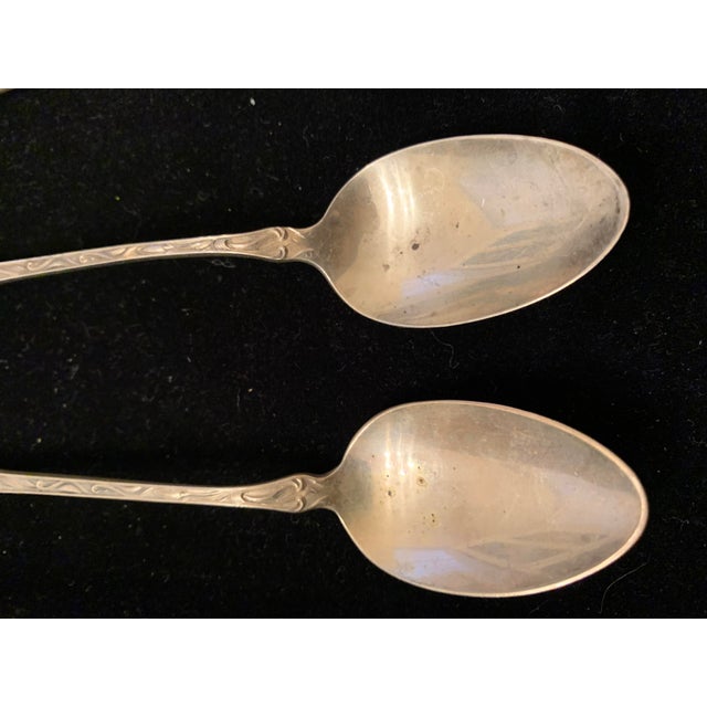 Art Nouveau Antique 1910 Whiting Lily Pattern Sterling Silver Iced Tea Spoons- Set of 4 For Sale - Image 3 of 13
