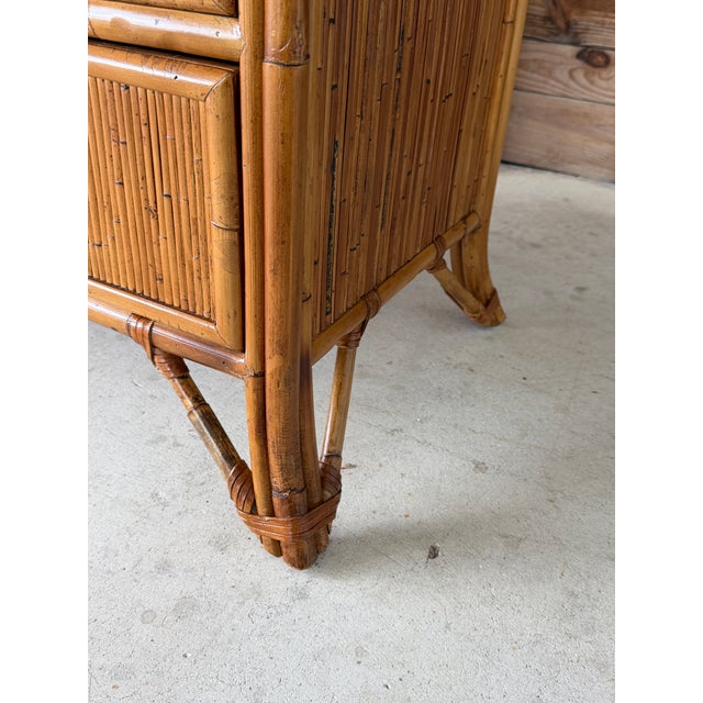 Coastal Organic Modern Split Rattan Chest of Drawers by Milling Road for Baker For Sale In Naples, FL - Image 6 of 12