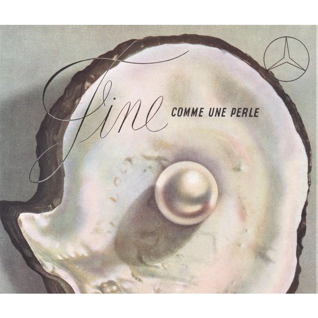 This is an original mid-century vintage French advertisement print for the classic Mercedes-Benz. This image promotes the...