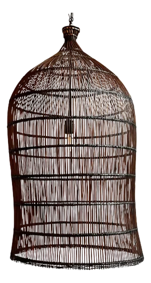 Auburn Wicker Fish Basket Pendant Light Medium