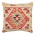 Vintage Boho Chic Hand-Woven Turkish Kilim Throw Pillow For Sale