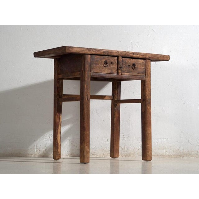 Antique console in elm wood, traditional chinese furniture originating from northern china and dated circa 1920....