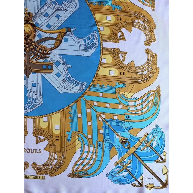 HERMÈS PROUES 1973 Silk Scarf designed by Ledoux Philippe For Sale - Image 9 of 12