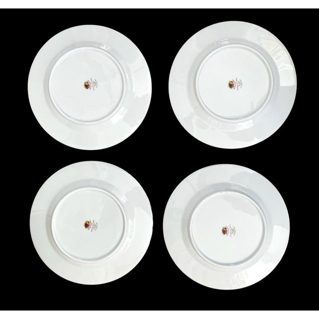 English Royal Albert Seasons of Colour Red Accent Salad Plate Xmas Tree. Set of 6. 8 1/8” For Sale - Image 3 of 7