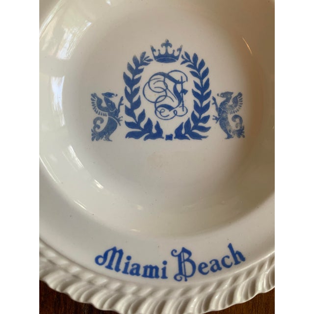 Vintage Fontainebleau Hotel Miami Beach Ashtray — Harker Pottery Rope‑Rim Hotelware, Mid‑Century Resort Souvenir, Palm Beach Regency Bar Cart Decor For Sale - Image 4 of 8