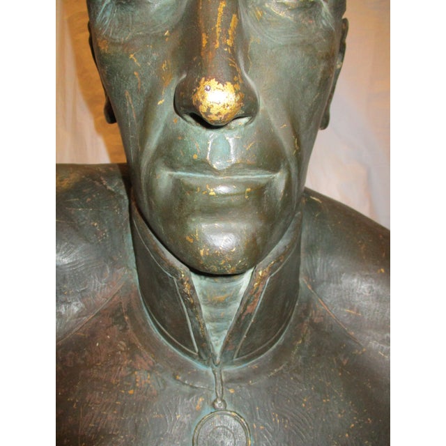 Vintage Plaster Bust Simon Bolivar by Nichola Veloz For Sale - Image 4 of 9