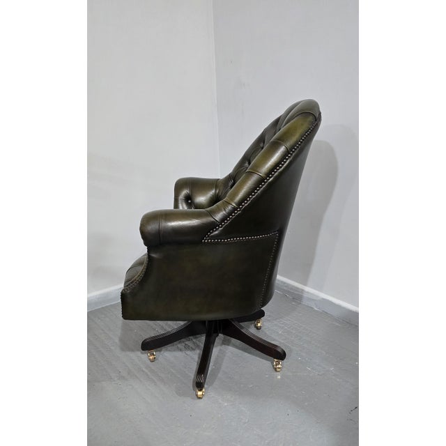 1920s Leather Office Desk Chair, 1920s For Sale - Image 5 of 10