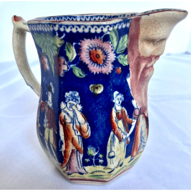 Antique 1820s Staffordshire Pearlware "The Duenna" Mask Jug Pitcher For Sale - Image 16 of 18