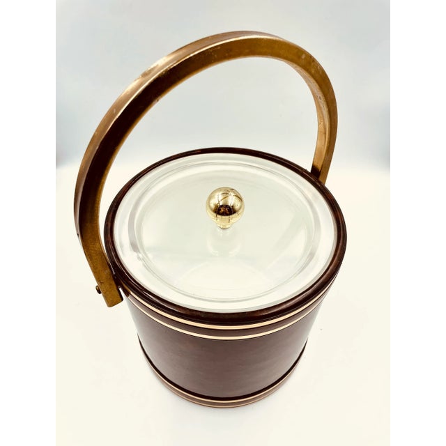 Vintage Georges Briard "Wood Grain" Pattern Ice Bucket For Sale - Image 9 of 11