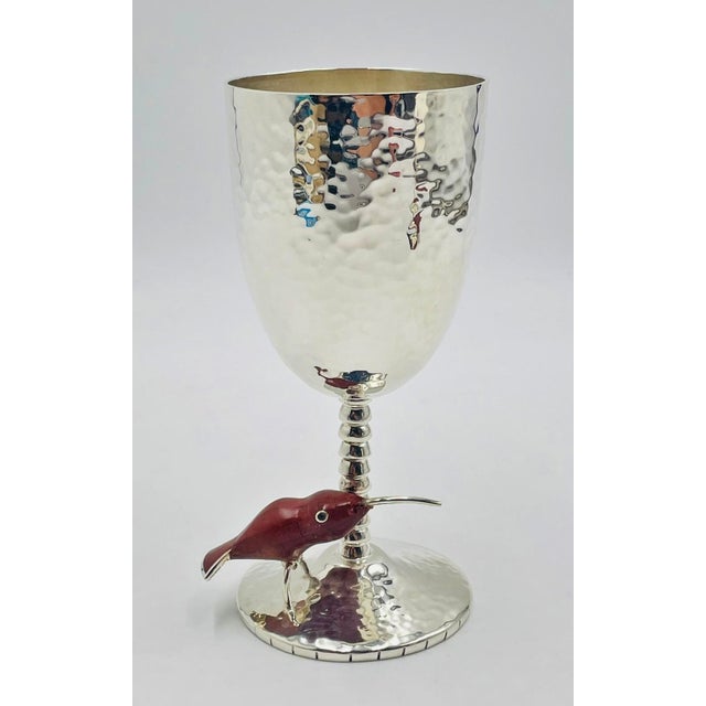 1980s Emilia Castillo Taxco Silver Plate Hummingbird Goblets, Mexican Modernism - a Pair For Sale - Image 9 of 15