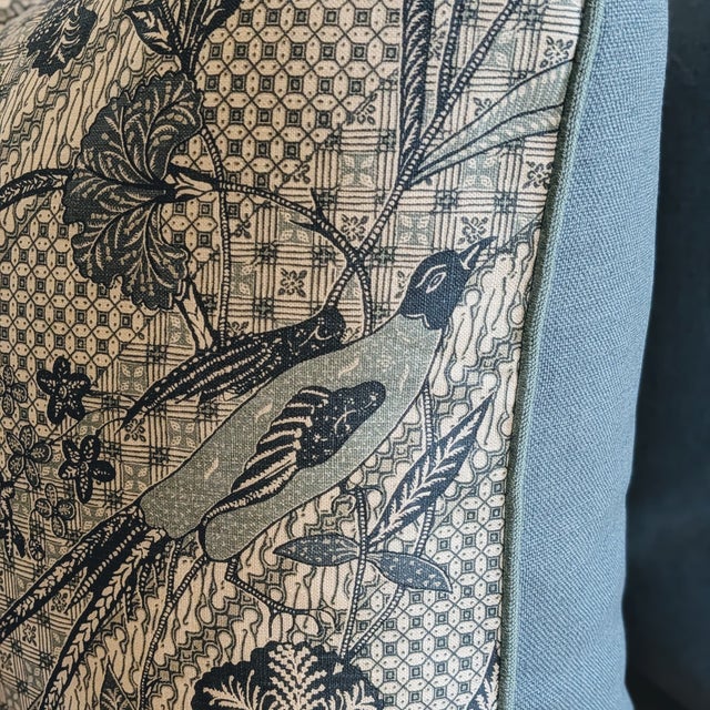 Textile Jasper Java Stripe Pillows in Indigo With Aqua Cord For Sale - Image 7 of 8