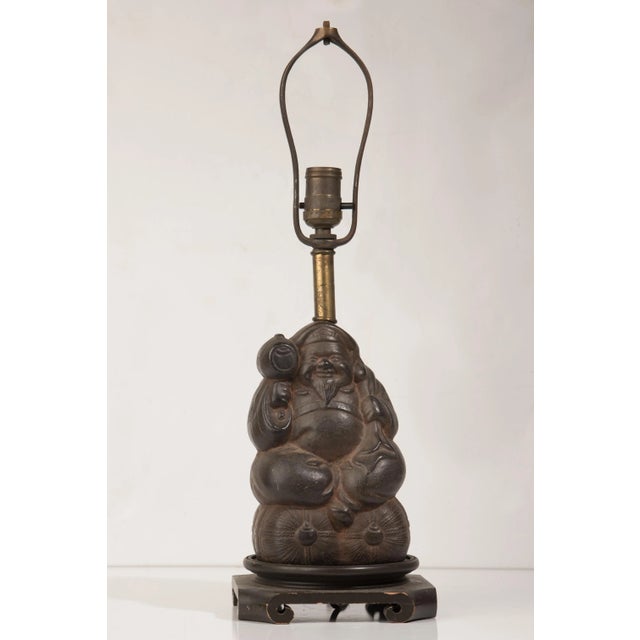1950s Chinese Cast Iron Buddha Lamp For Sale - Image 12 of 12