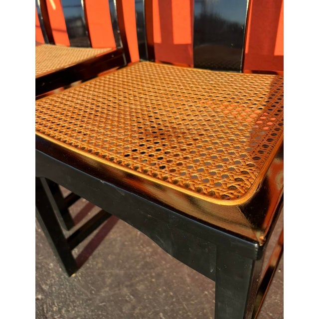 Italian Lacquered Cane Dining Chairs - 6 For Sale In Tampa - Image 6 of 14