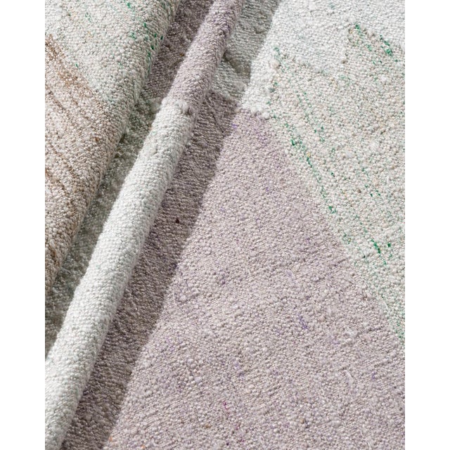 White Swedish Style Kilim Deco Rug 8' X 10' For Sale - Image 8 of 16
