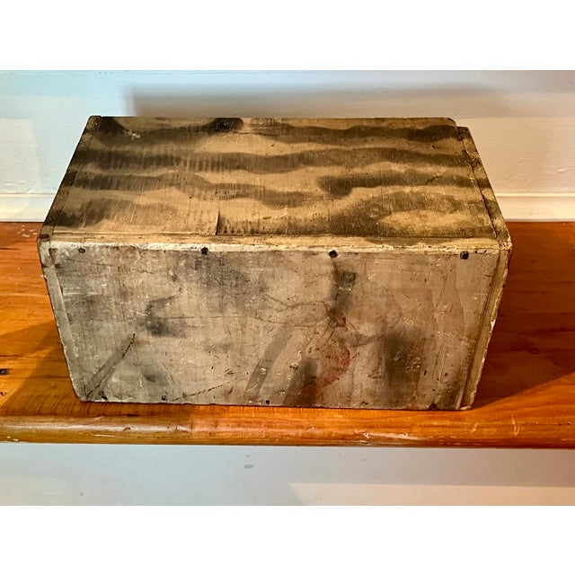 Antique 19th Century American Primitive Folk Art Paint Decorated Wood Candle Box With Smoke Pattern Design For Sale - Image 18 of 18