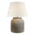 Amber Lewis for Visual Comfort Signature Indra Medium Table Lamp in Silt Grey Ceramic with Linen Shade For Sale