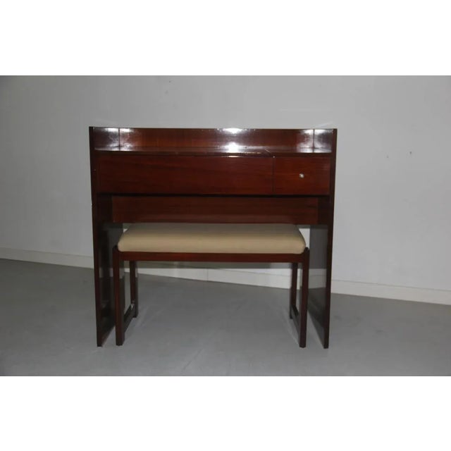 Rosewood Vanity Desk & Stool from MIM, 1960s, Set of 2 For Sale - Image 12 of 13