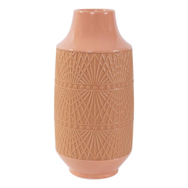 Richland Embossed Peach Vase- Large For Sale