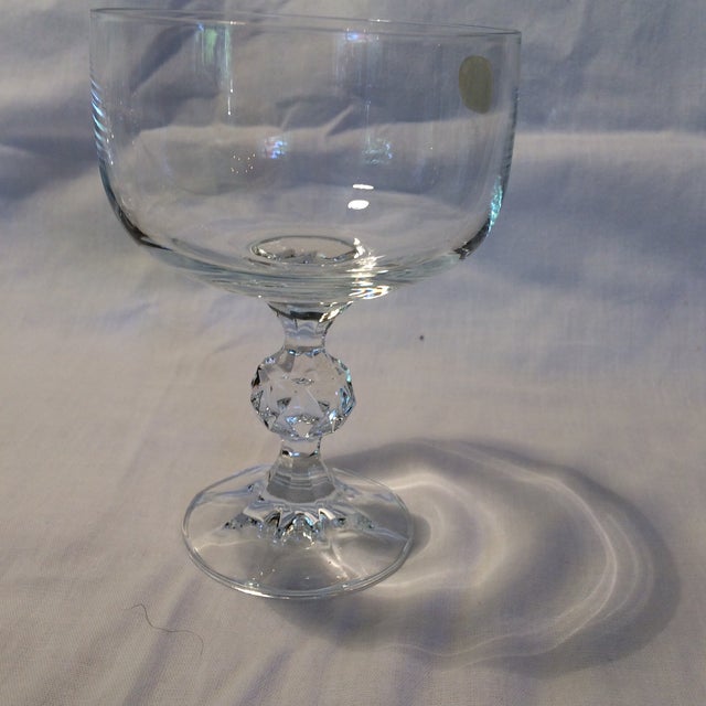 Vintage Czech Leaded Crystal Dessert Coupes Glasses by Bohemia Set of