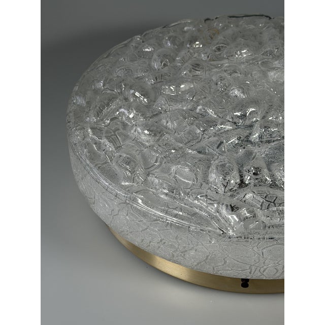 Space Age Ceiling Lamp in Ice Glass from Doria Leuchten, Germany, 1970s For Sale - Image 4 of 18