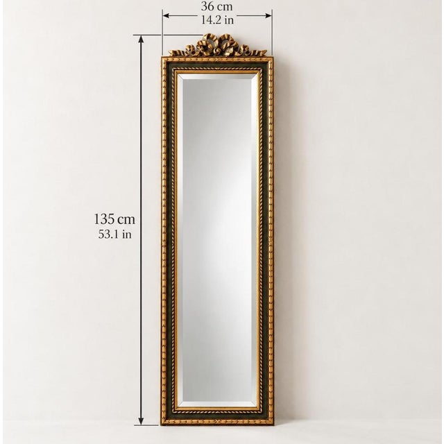 Metal Vintage Belgian Gold Full-Length Mirror, 1970s For Sale - Image 7 of 13