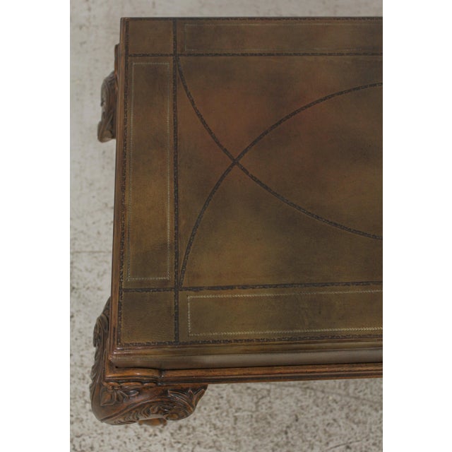 Maitland - Smith Maitland Smith Leather Wrapped Top Clawfoot Console Table For Sale - Image 4 of 13