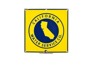 Original 1930s Porcelain California Water Service Sign