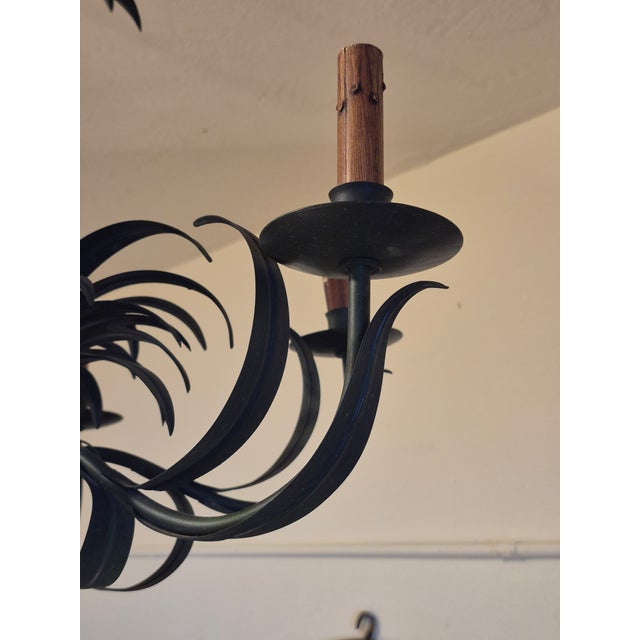 1970s Vintage Italian Tole Pineapple Chandlier or Light Fixture For Sale - Image 5 of 9