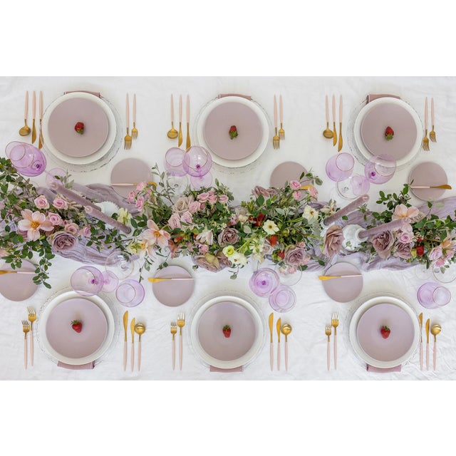 Modern Casa Fina Ceramic Dinnerware - Misty Lilac Salad Plate, Set of 4 For Sale - Image 3 of 4