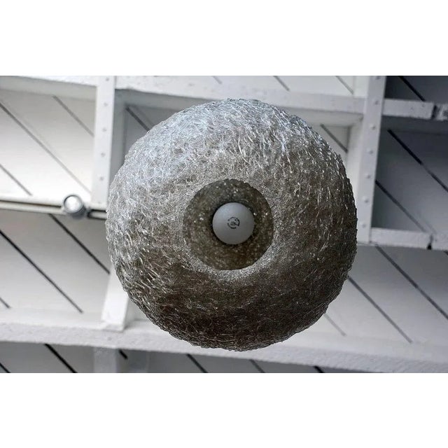 White Glass Thread Globe Hanging Lights - a Pair For Sale In Los Angeles - Image 6 of 10