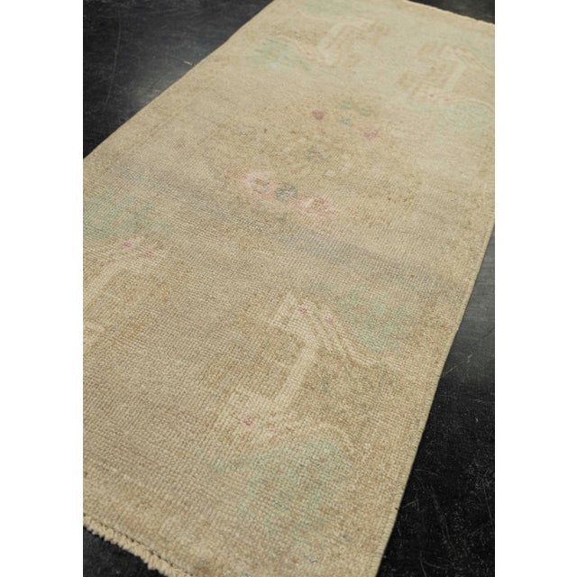 Textile Turkish Mini Rug Oriental Hand Knotted Vintage Rug 1'7" x 3'4" #21158 For Sale - Image 7 of 8