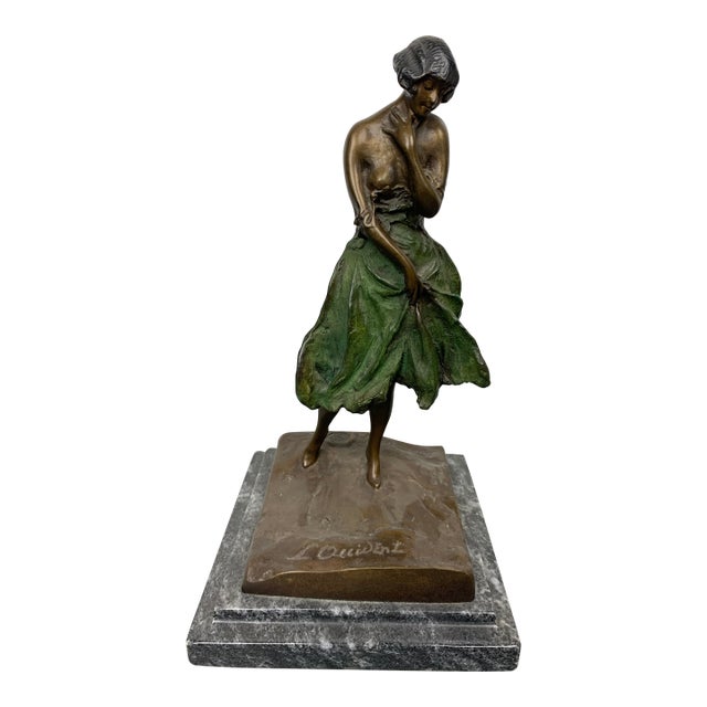 Art Deco French Bronze Statue For Sale