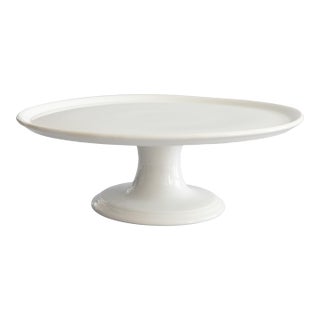 19th Century French White Ironstone Cake Stand For Sale