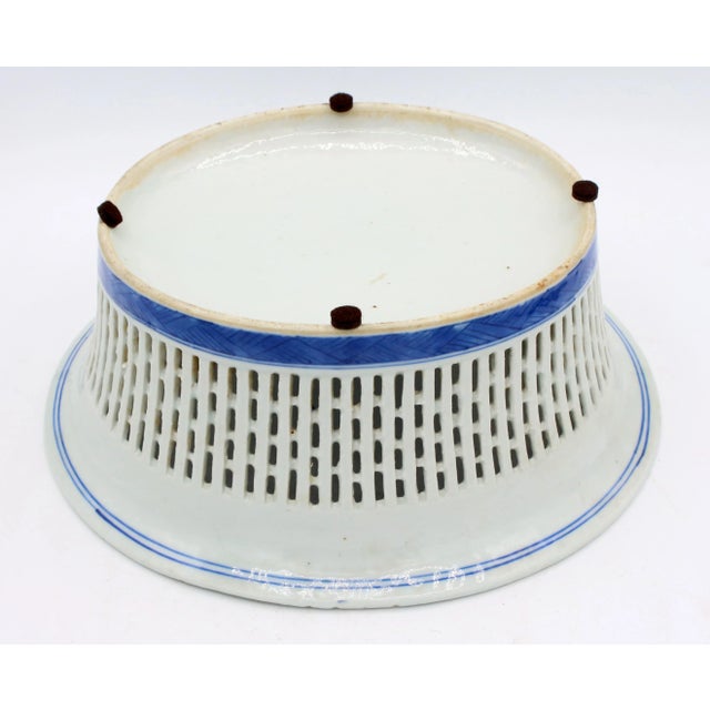 Chinese Circa 1830-60 Blue Canton Chestnut Basket For Sale - Image 3 of 7