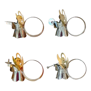 Vintage Silver and Gold Angel Christmas Decor - Set of 4