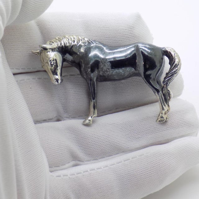 Elegant vintage horse figurine, handcrafted in arezzo, tuscany during the 1980s to 1990s by the renowned saturno...