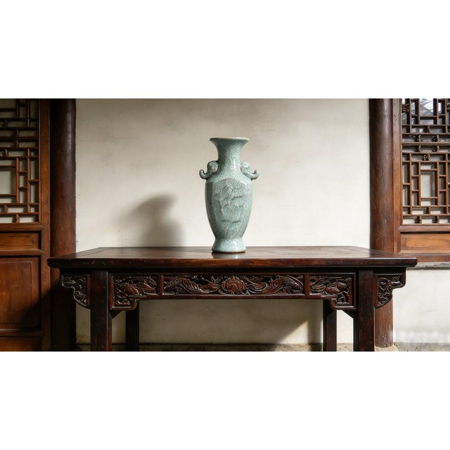 Chinese Ceramic Vase, Gun Ware Celadon Glaze Porcelain Vase For Sale - Image 4 of 10