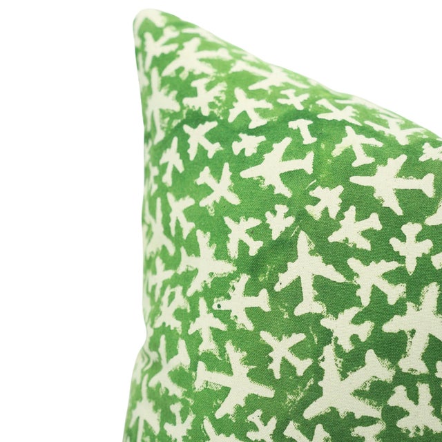 Art Deco Fabdivine Handmade Block Printing Thick Cotton Throw Pillow Covers -24x24 Inches -Pushpak Vimaan Abstract Design For Sale - Image 3 of 9