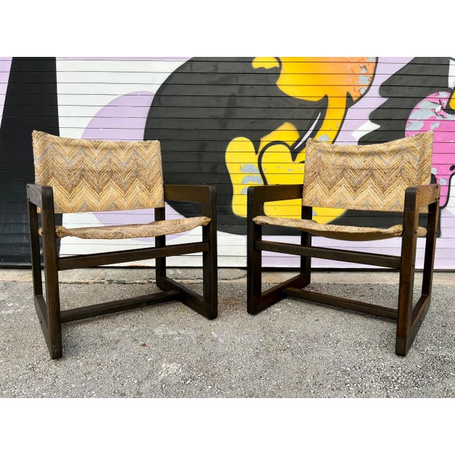 A Pair of Mid Century Modern Cube Lounge Chairs. Circa 1970s For Sale - Image 13 of 13