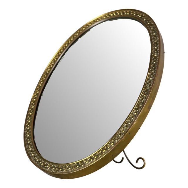 Table Mirror with Brass Frame, 1950s For Sale