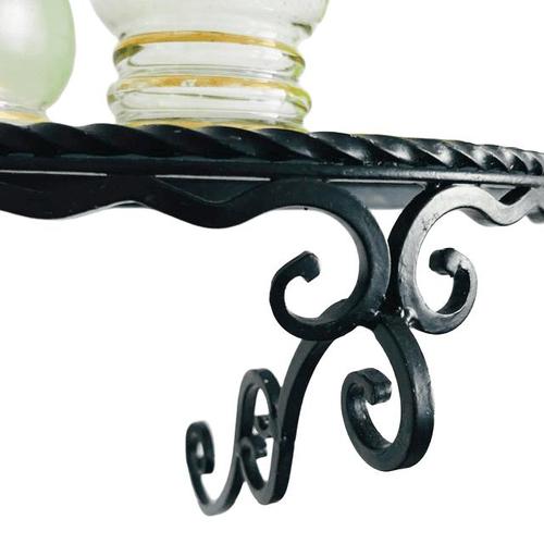 Glass Vintage Wrought Iron and Glass Wall Console, 1960s For Sale - Image 7 of 8