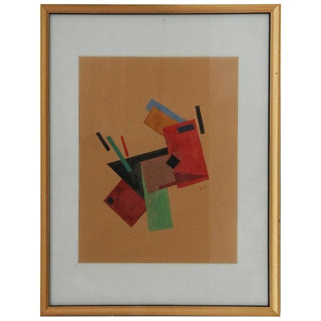 Paper Early 20th Century Olga Vladimirovna Rozanova Watercolor on Paper, Framed For Sale - Image 7 of 7