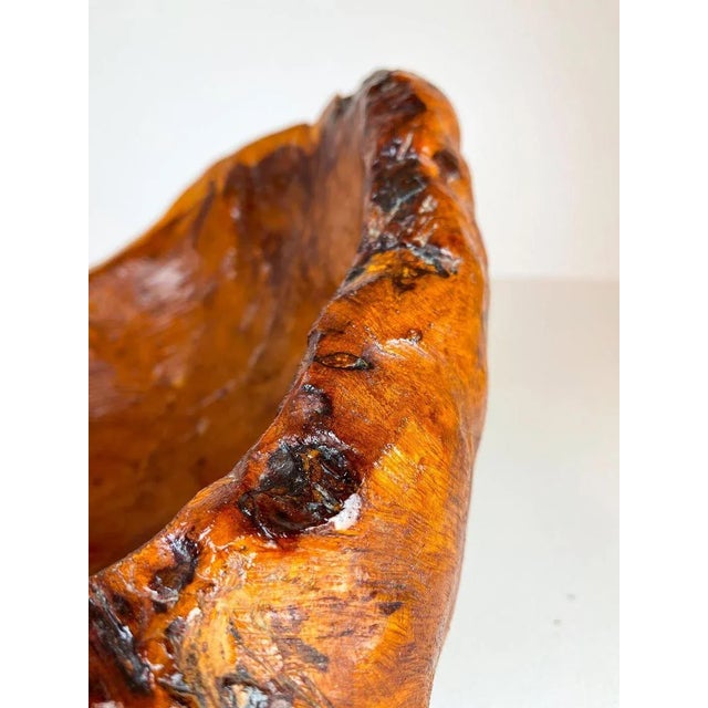 Large Swedish Folk Art Organic Burl Bowl, 1960s For Sale - Image 10 of 16