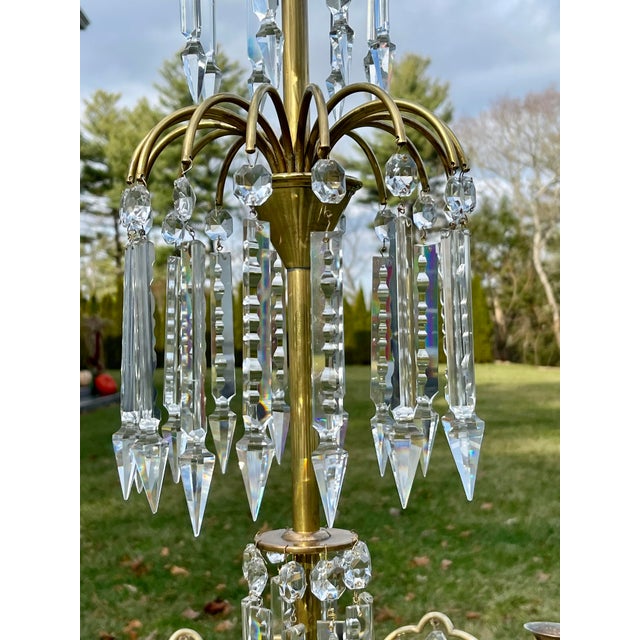 Late 19th Century Late 19th Century 8 Arm Fountain Cut Crystal Chandelier For Sale - Image 5 of 13
