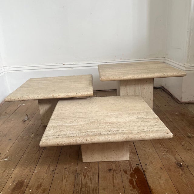 Mid-Century Italian Travertine Nesting Tables, Set of 3 For Sale - Image 13 of 16
